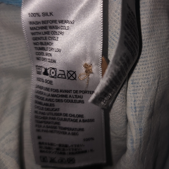 Tommy Bahama Blue Silk  Button Down Shirt L - Picture 12 of 13